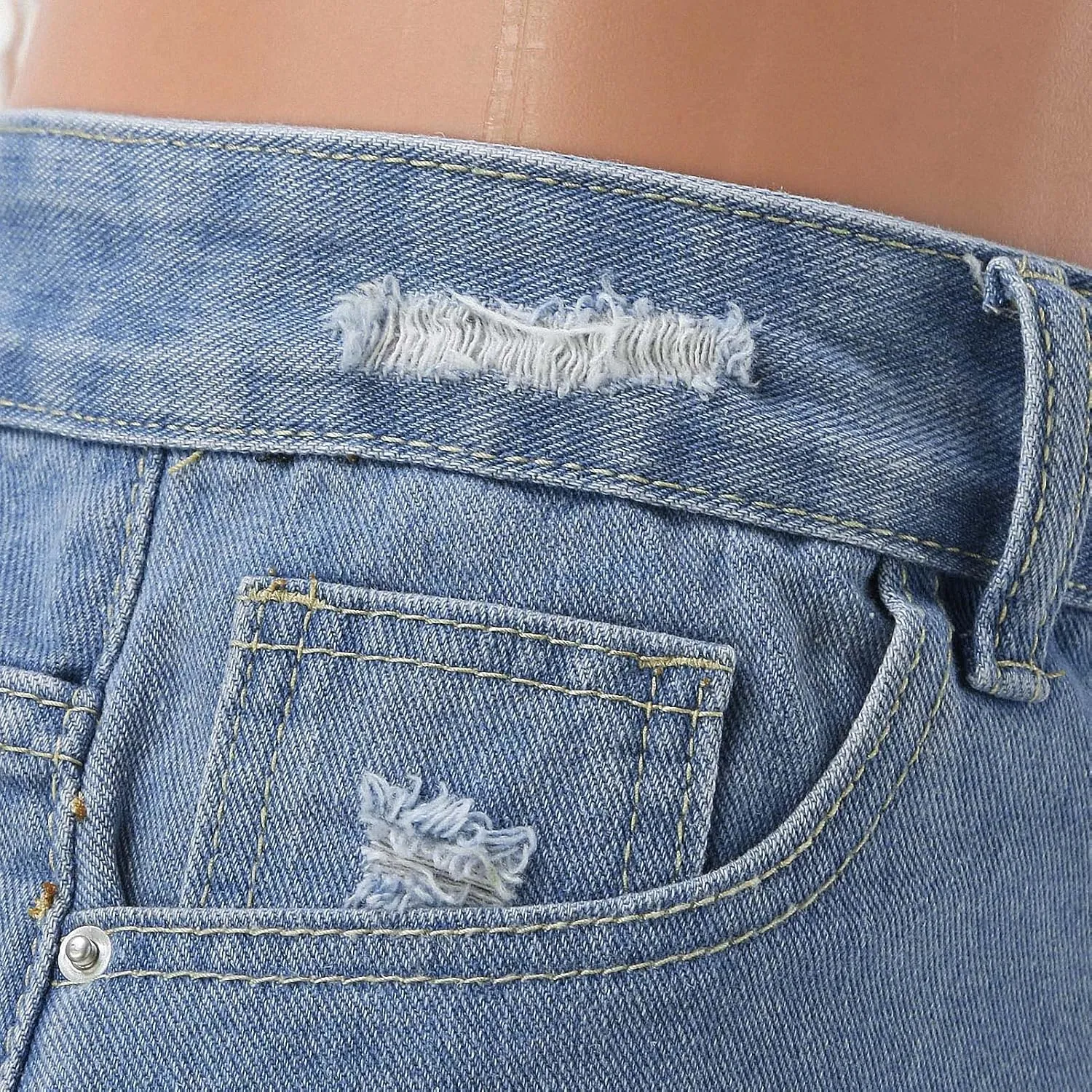 Dawery Denim Shorts for Women Summer Ripped High Waisted Denim Shorts Jean Shorts Ladies Casual Home Streetwear