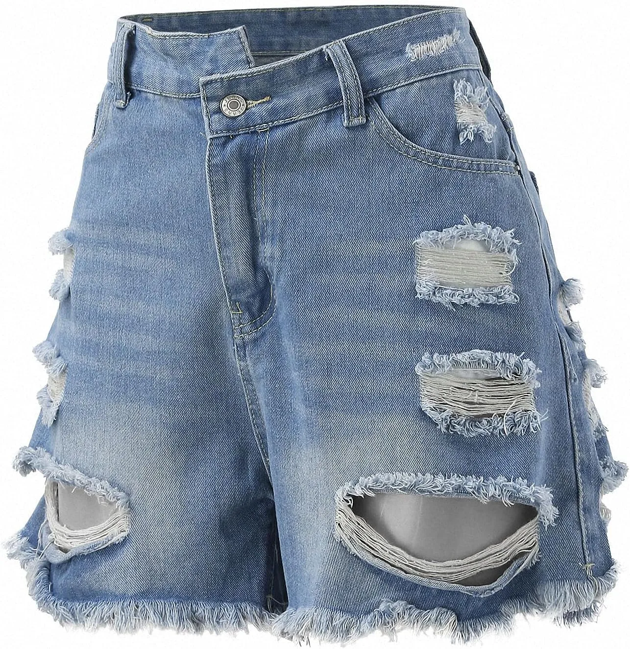 Dawery Denim Shorts for Women Summer Ripped High Waisted Denim Shorts Jean Shorts Ladies Casual Home Streetwear