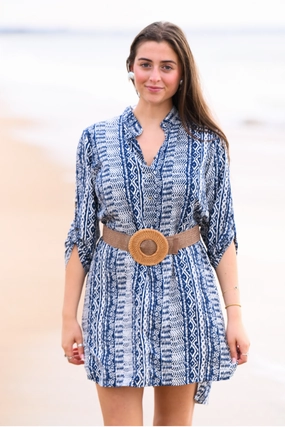 Day Tripper Dress / Indigo Aztec Dressy Yet Comfortable Polished Appearance