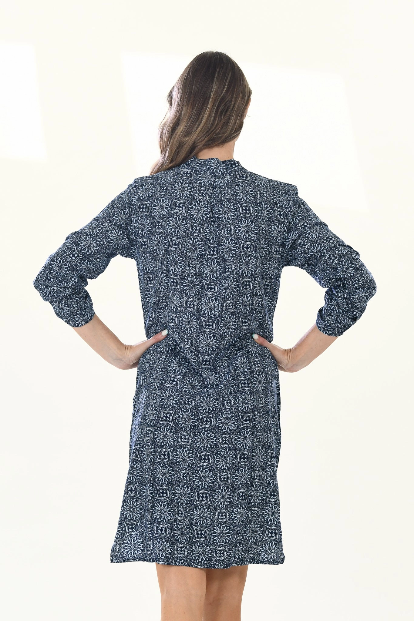Stylish Look Casual Comfort Wear Day Tripper Dress / Indigo Medallion