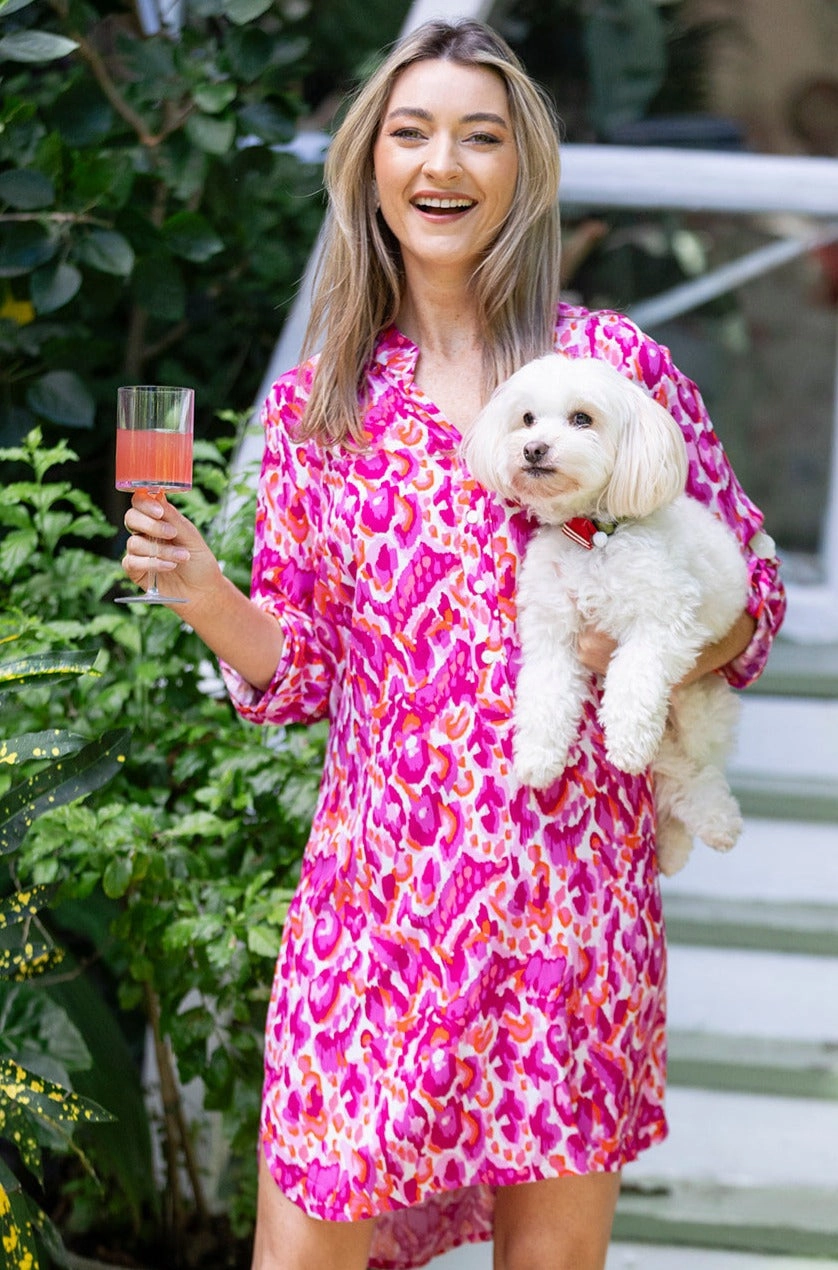 Smart Waist Design Day Tripper Dress / Magenta