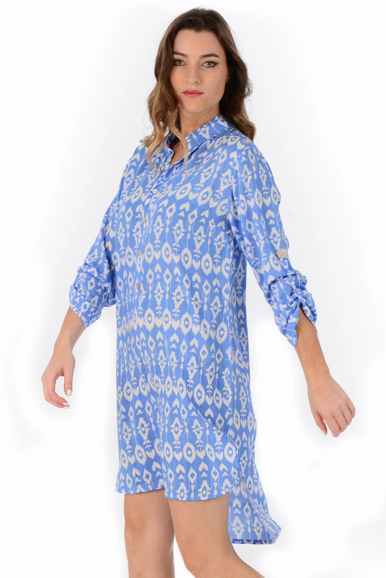 Day Tripper Dress / Periwinkle Ikat All Daywear Smart Silhouette