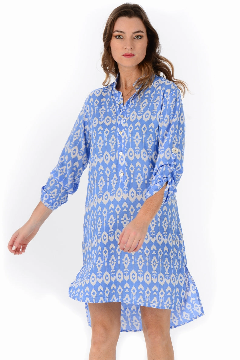 Day Tripper Dress / Periwinkle Ikat City Mood