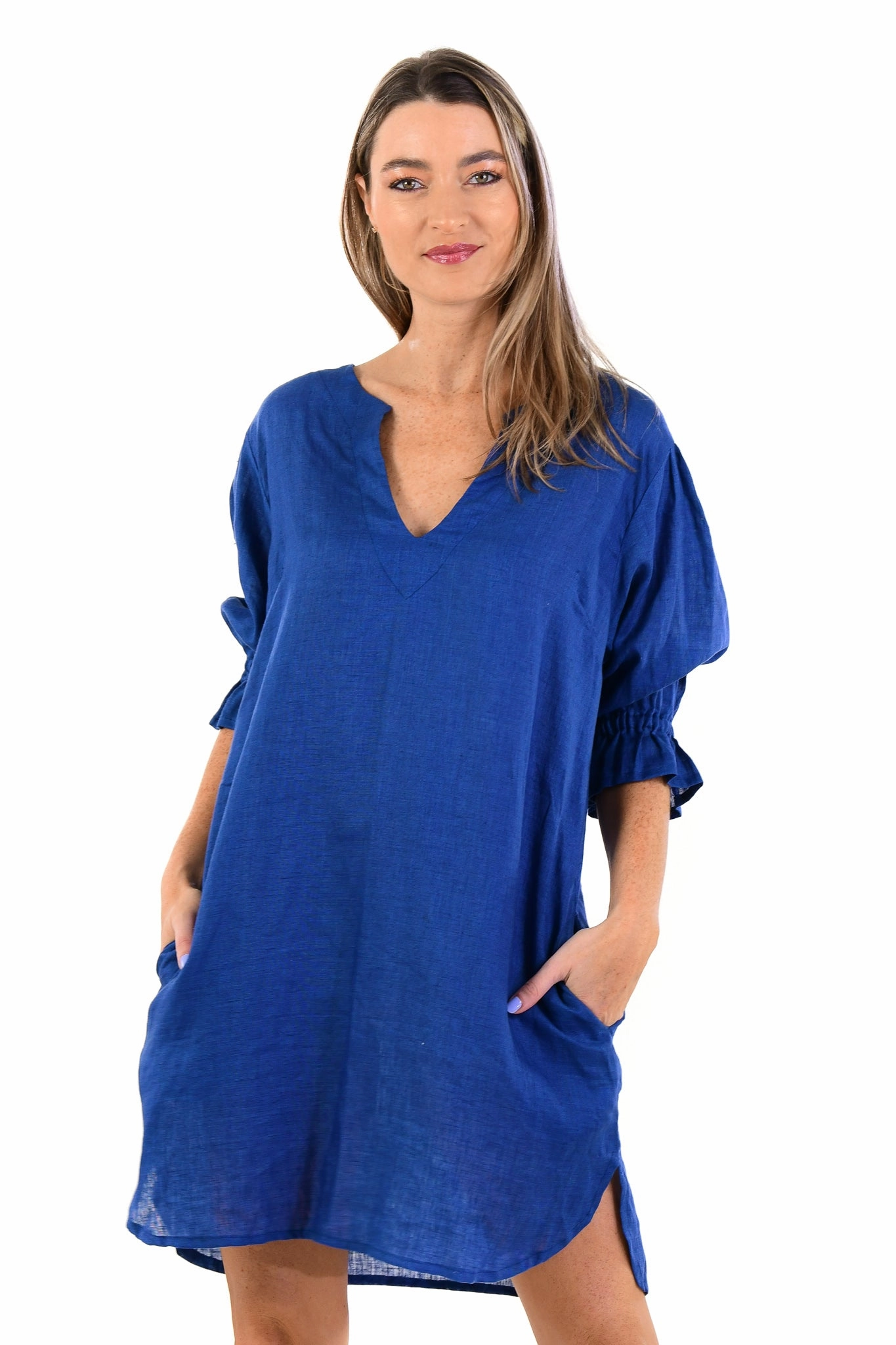 Deborah Dress / Indigo Sheer Overlay