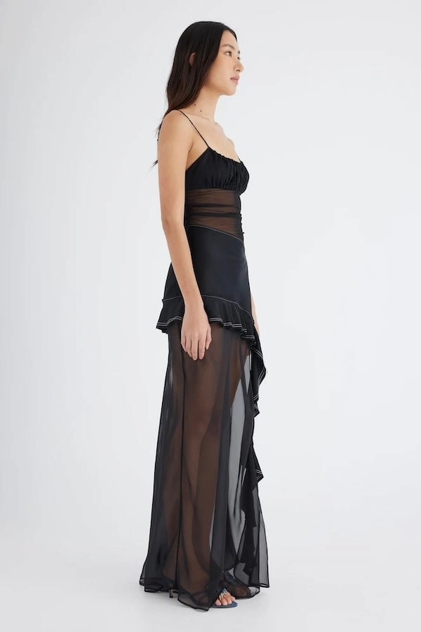Delilah Maxi Dress Black Sophisticated cocktail dress
