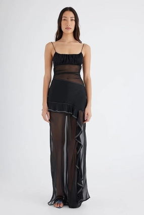 Delilah Maxi Dress Black Linen Vibe Timeless Comfort Wear