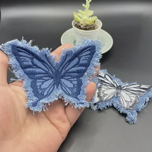 Denim Butterfly Patch 2 pc