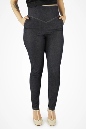Relax Fit Wear RecycledPolyester Denim High Waist Pant XS-3XL #DHWP