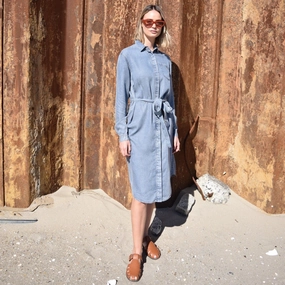 Denim Shirt Dress [Final Sale] Smart and Chic All Fit