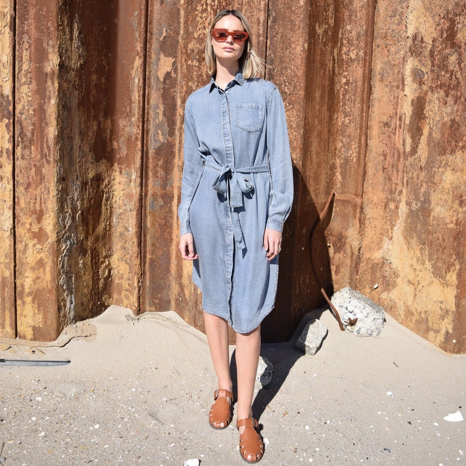 Easy Elegance Denim Shirt Dress [Final Sale]