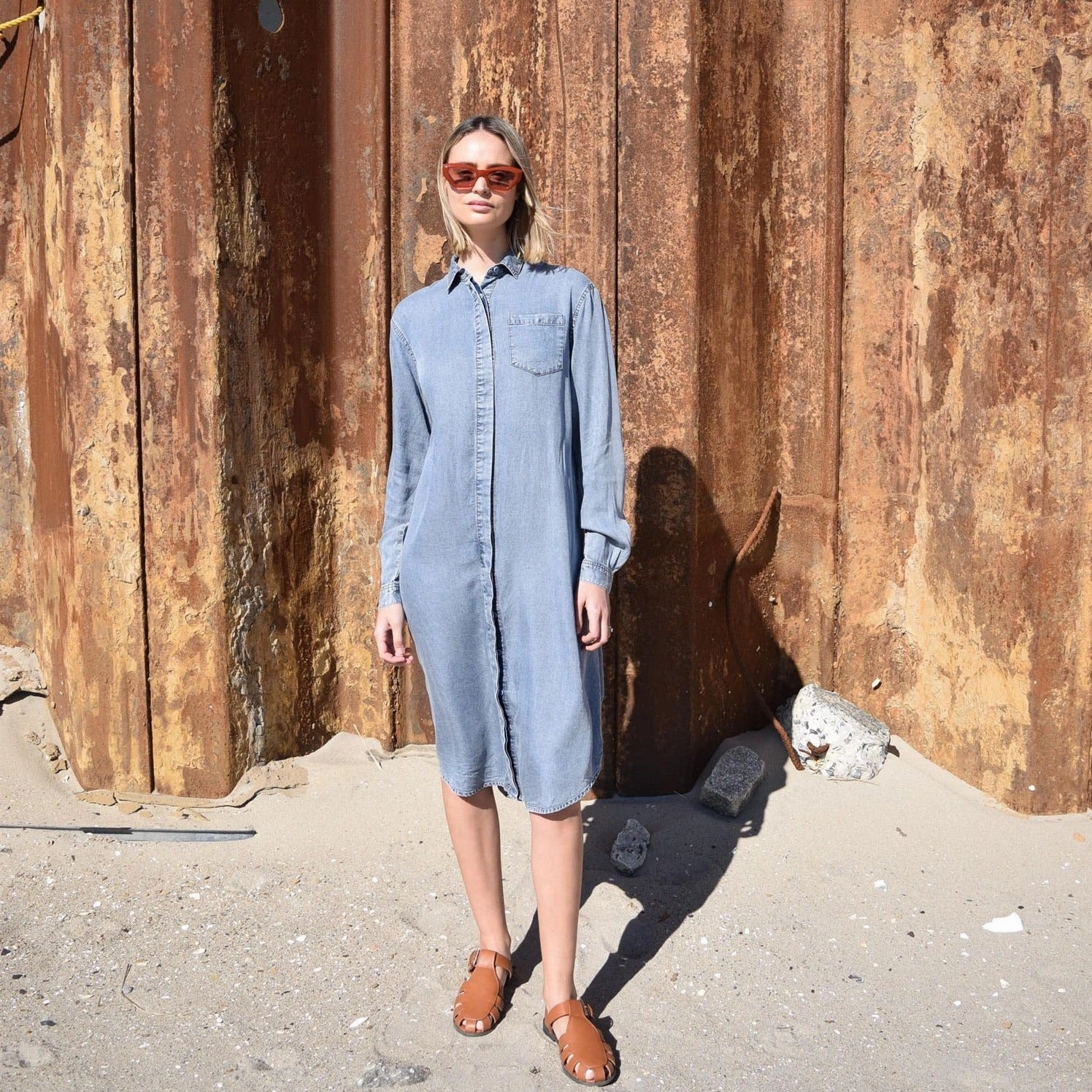 Family Warm Denim Shirt Dress [Final Sale]
