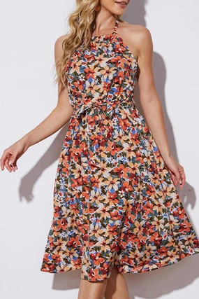 Gentle Texture DESIGN SENSE PRINT CASUAL DRESS_CWDMD2377