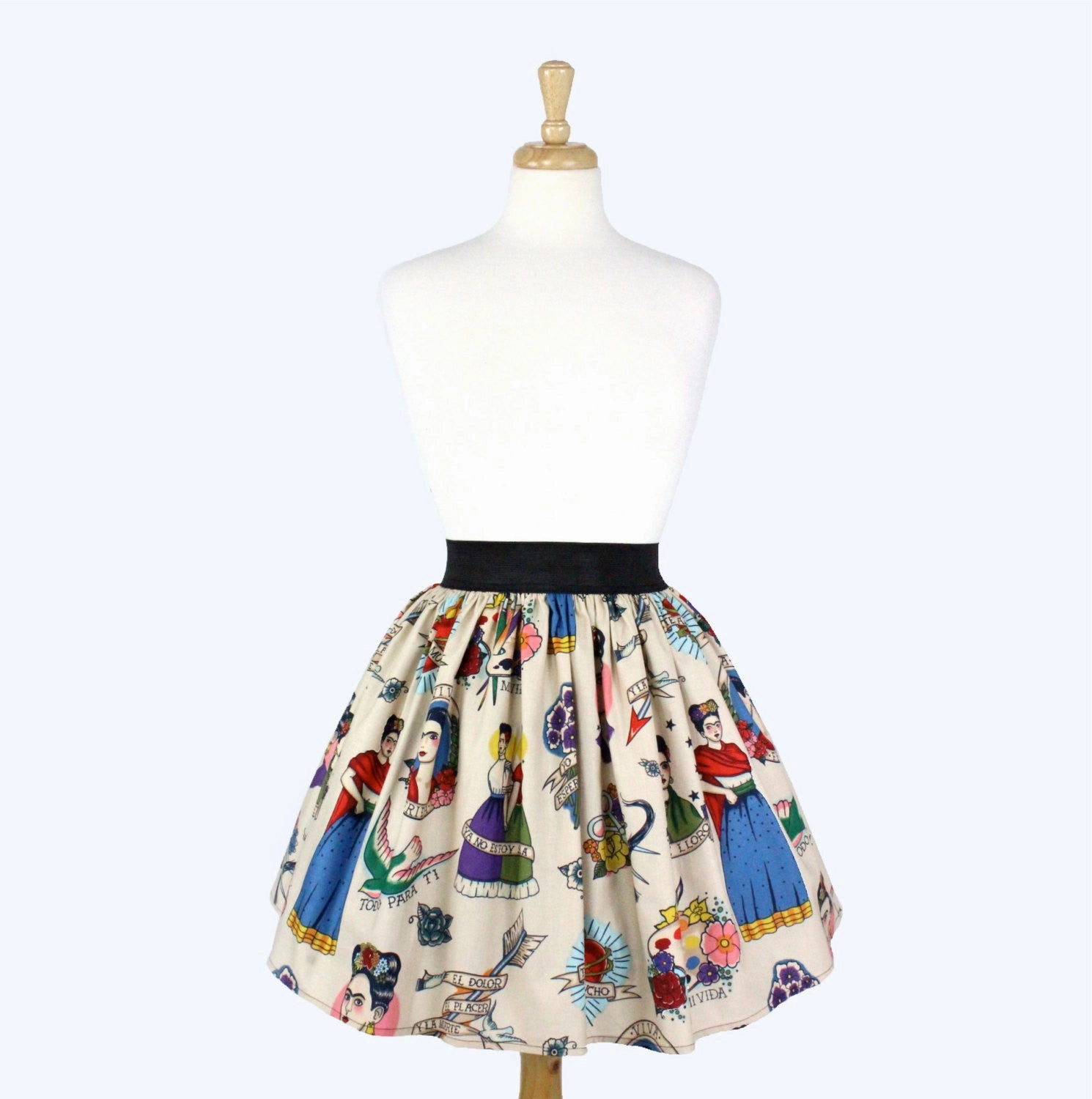 Colorful Elastic Frida Portrait Skirt # S-AP646 Craftsmanship Focus