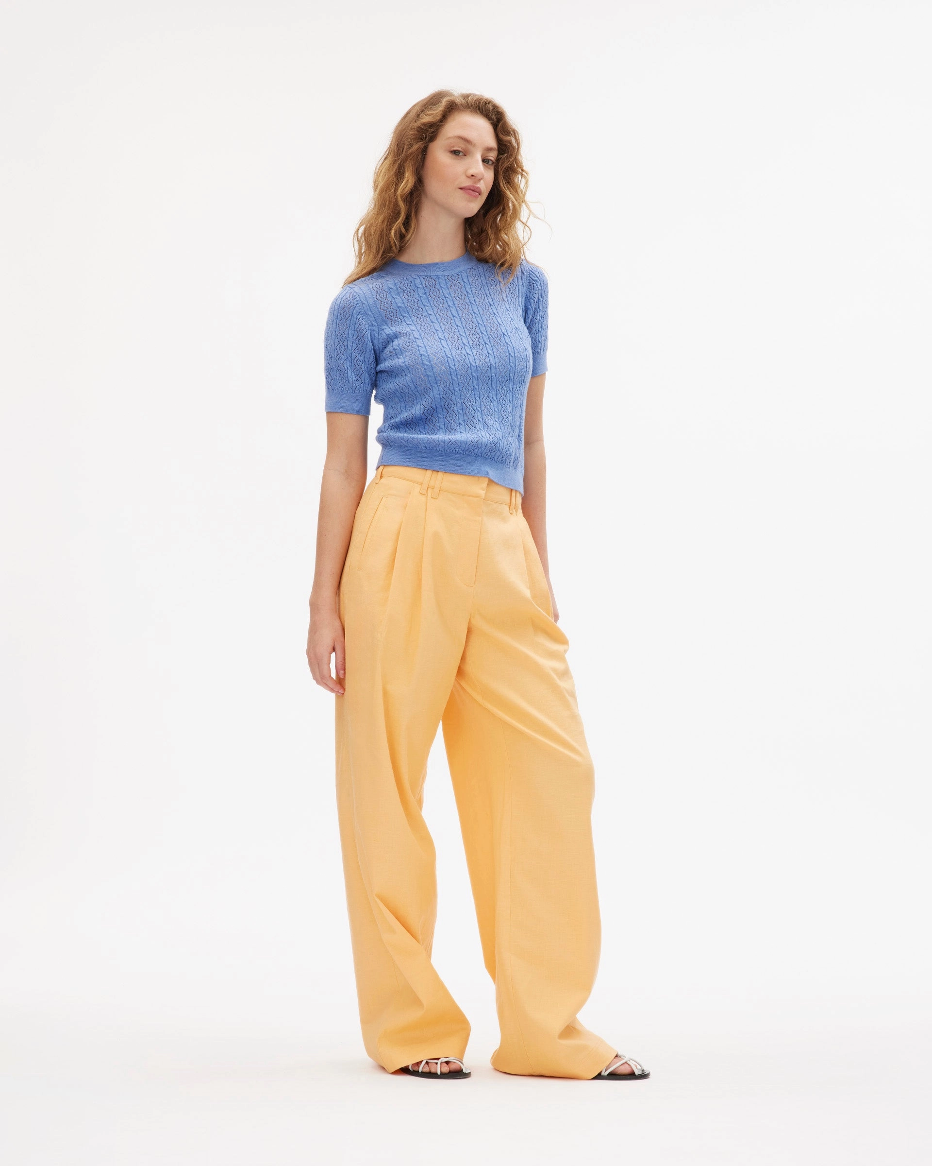 Diane Knit Top Tencel Cotton Hybrid Weave TailoredCut
