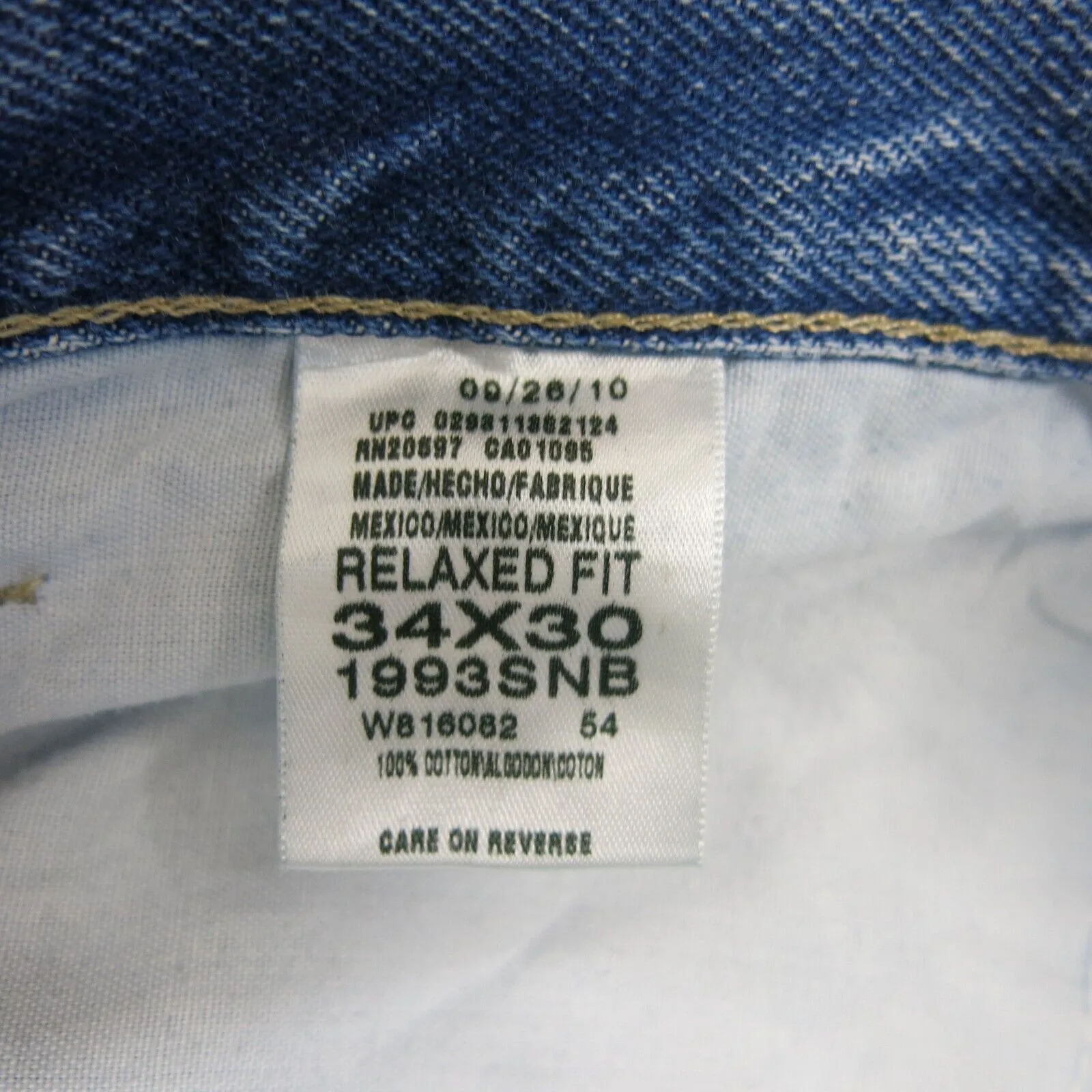 Dickies Mens Jeans Straight Leg Stretch Mid Rise Denim Blue Size W34XL30