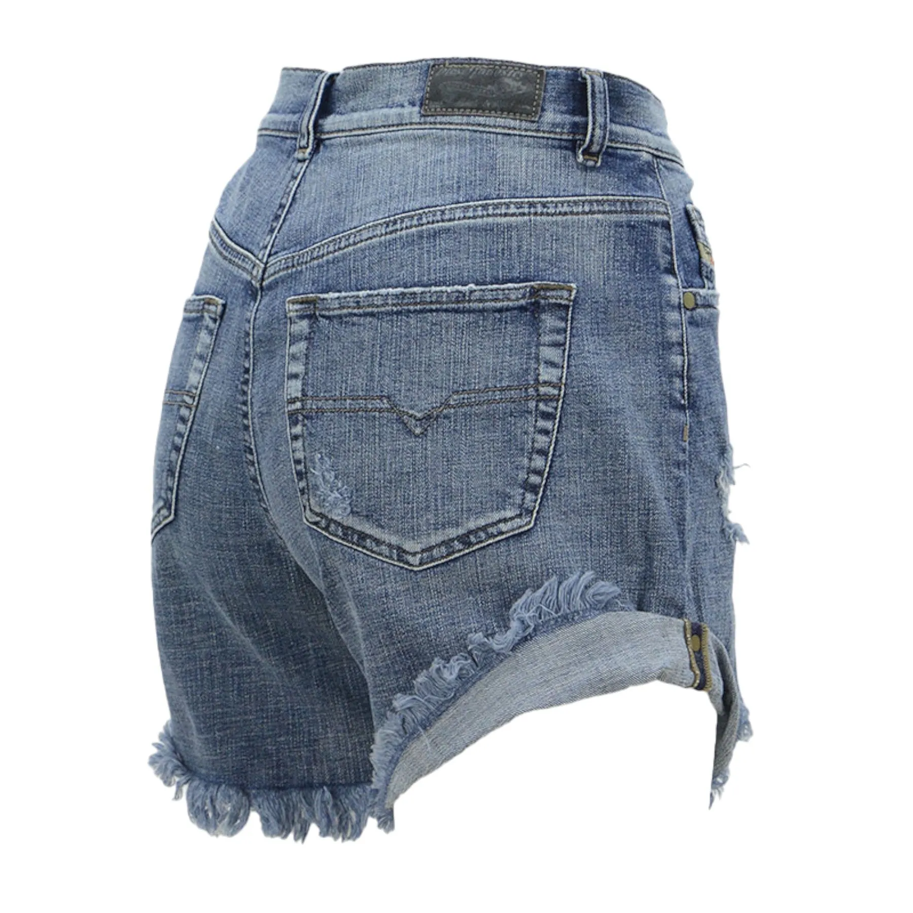 DIESEL DE SCOTT 0849N Denim Jeans Shorts Womens Vintage Stretchy Ripped Shorts