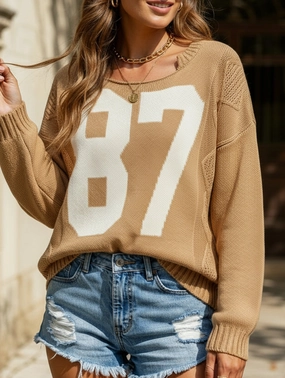 Digital knitted loose long-sleeved pullover sweater SoftKnit