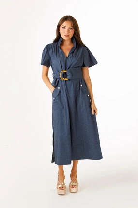 Summer Staple Holly Shae Gretchen Dress in Denim