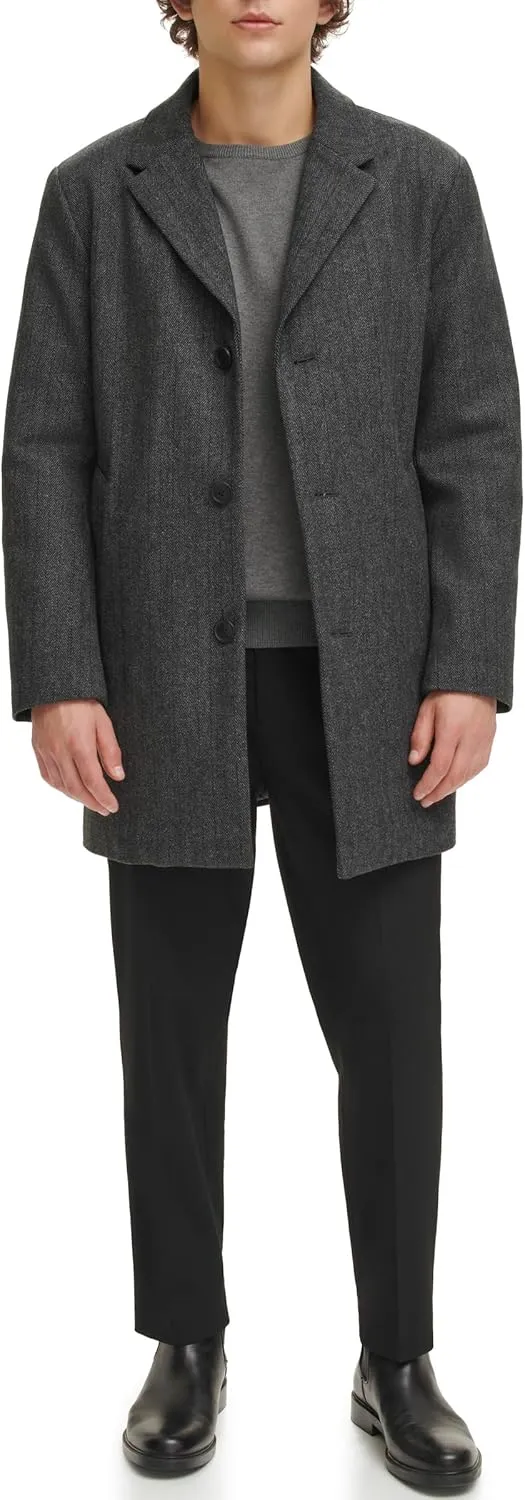 DOCKERS Men's Henry Wool Blend Top Coat