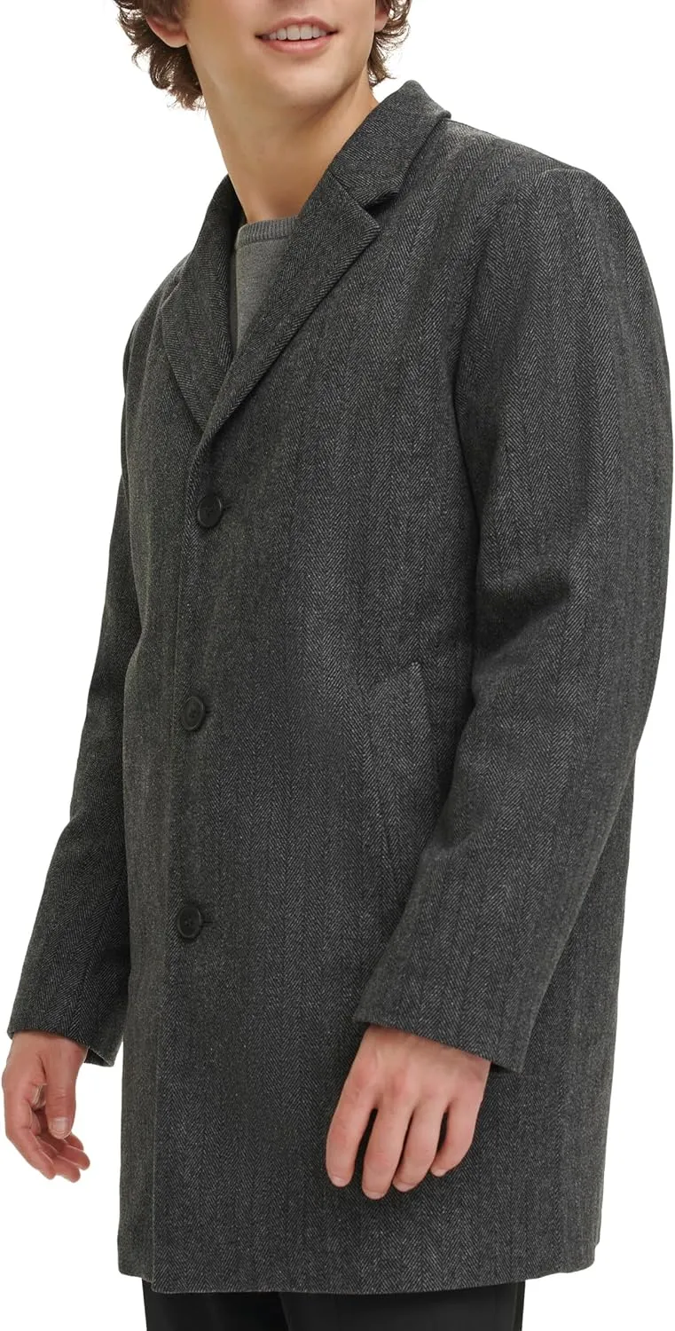 DOCKERS Men's Henry Wool Blend Top Coat