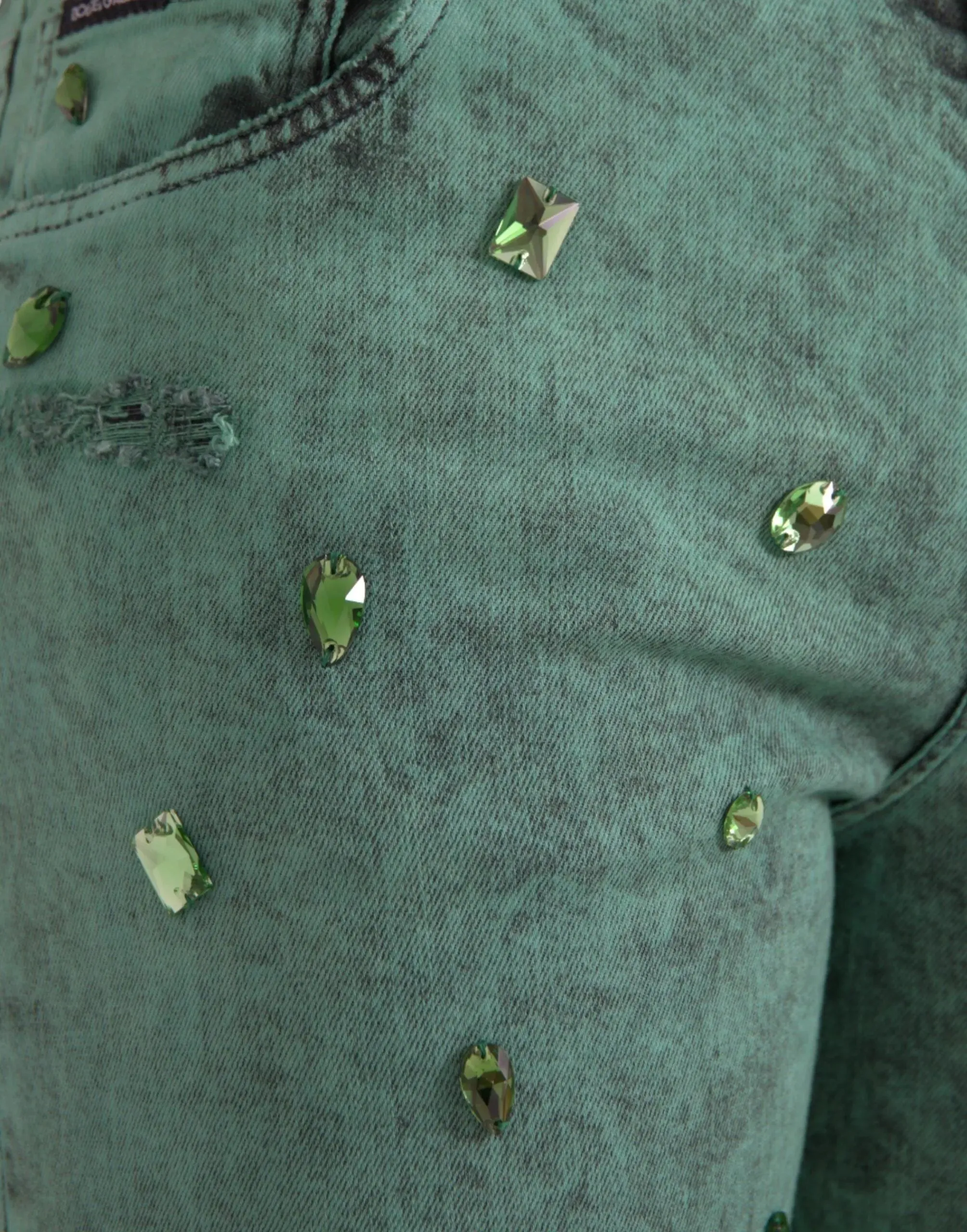 Dolce & Gabbana Crystals Stretch Slim Fit Jeans