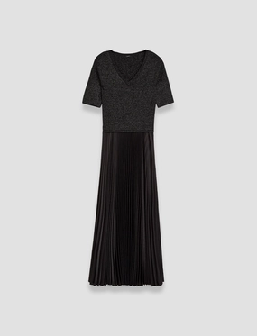 Sleek Outline Domat Pleated Lurex Dress