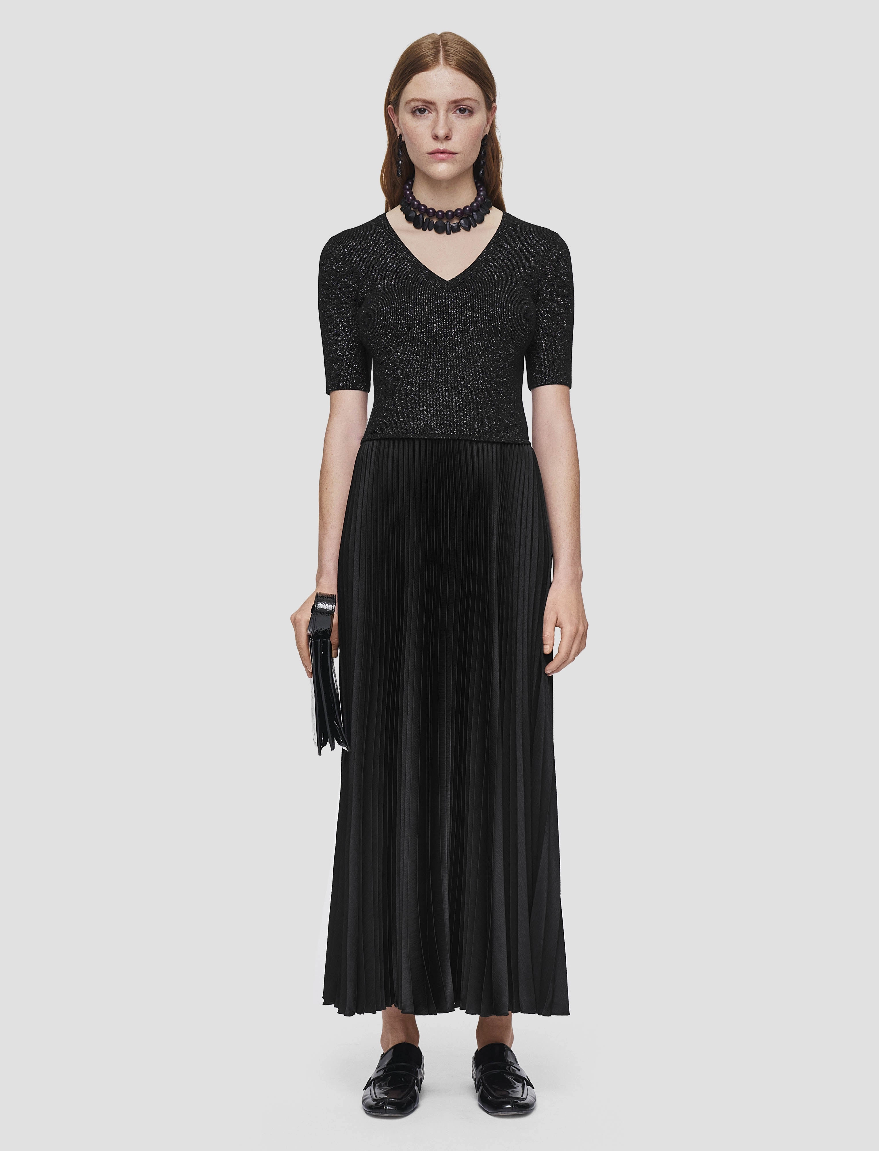 Domat Pleated Lurex Dress Daily Confidence Timeless office dress