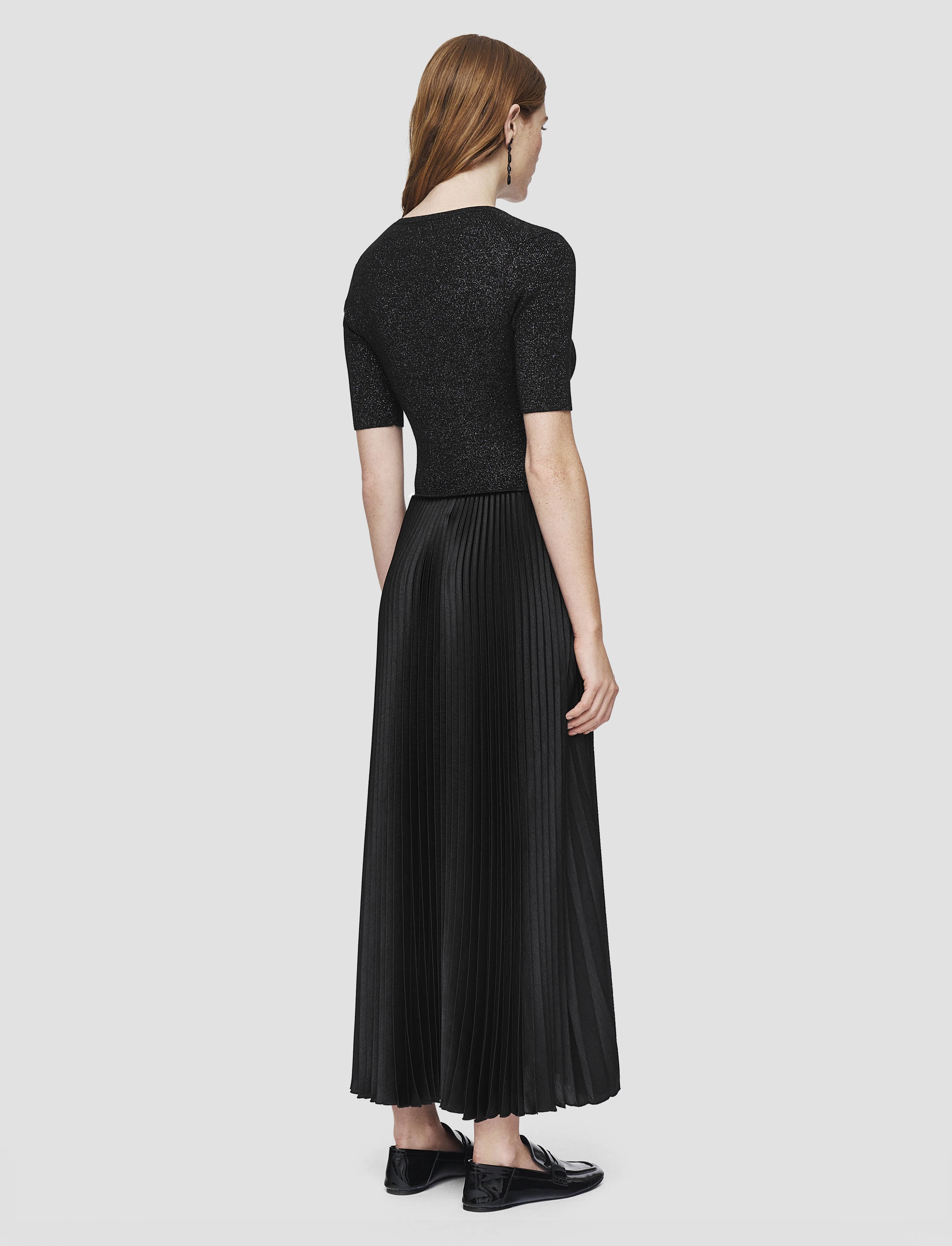 Domat Pleated Lurex Dress Subtle Lines