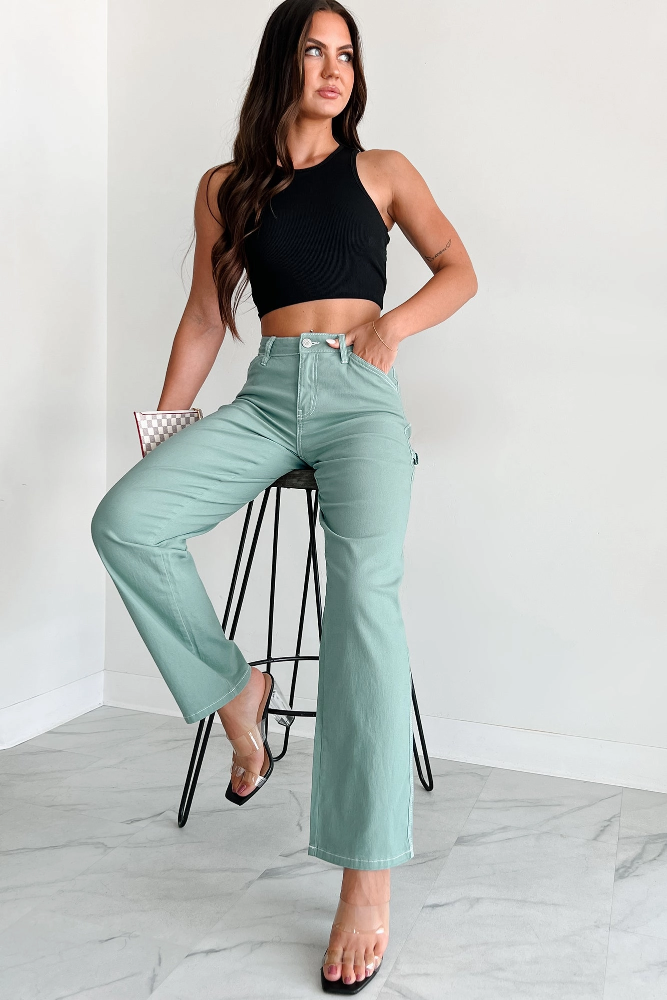 Casual Look DOORBUSTER Lark High Rise Straight Leg Carpenter Jeans (Jasmin)