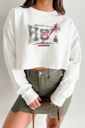 "Hot Speed Champion" Thermal Graphic Top (Ivory) Tencel Lyocell Fiber Temperature Regulating Fabric