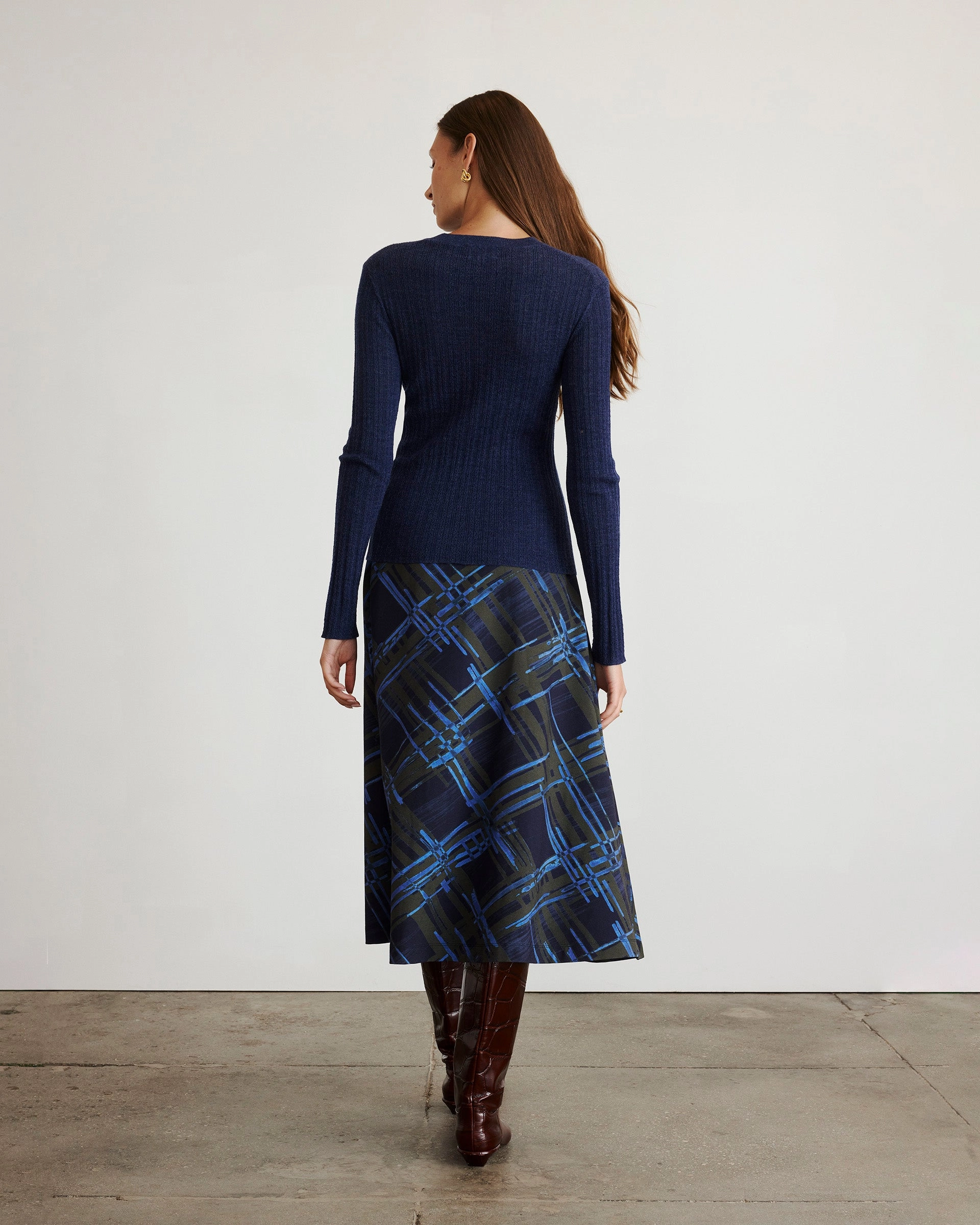 Crew Neck Kayden Knit RibbedHemline