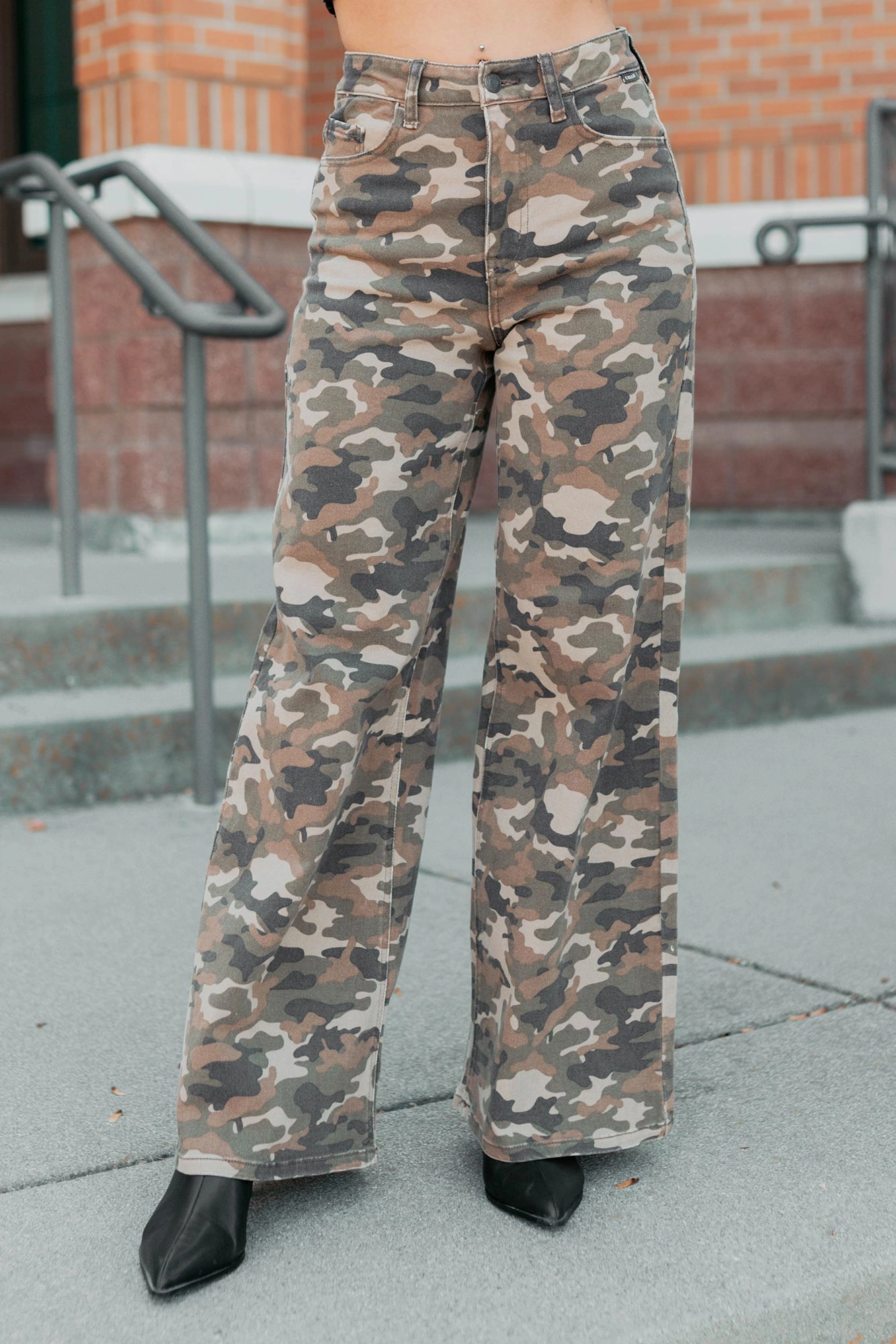 Douglas High Rise Wide Leg Cello Jeans (Camo) ReinforcedPockets