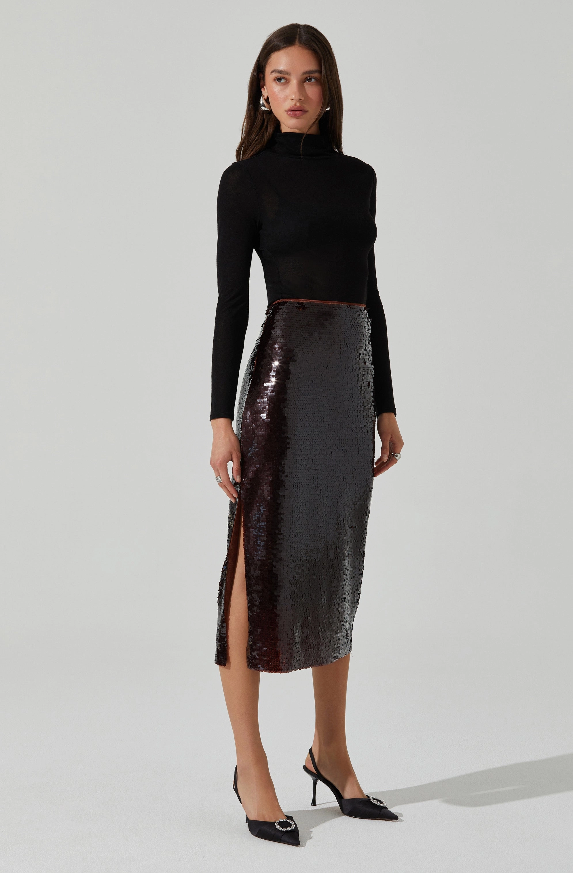 Dova Skirt in Brown Designer Inspired