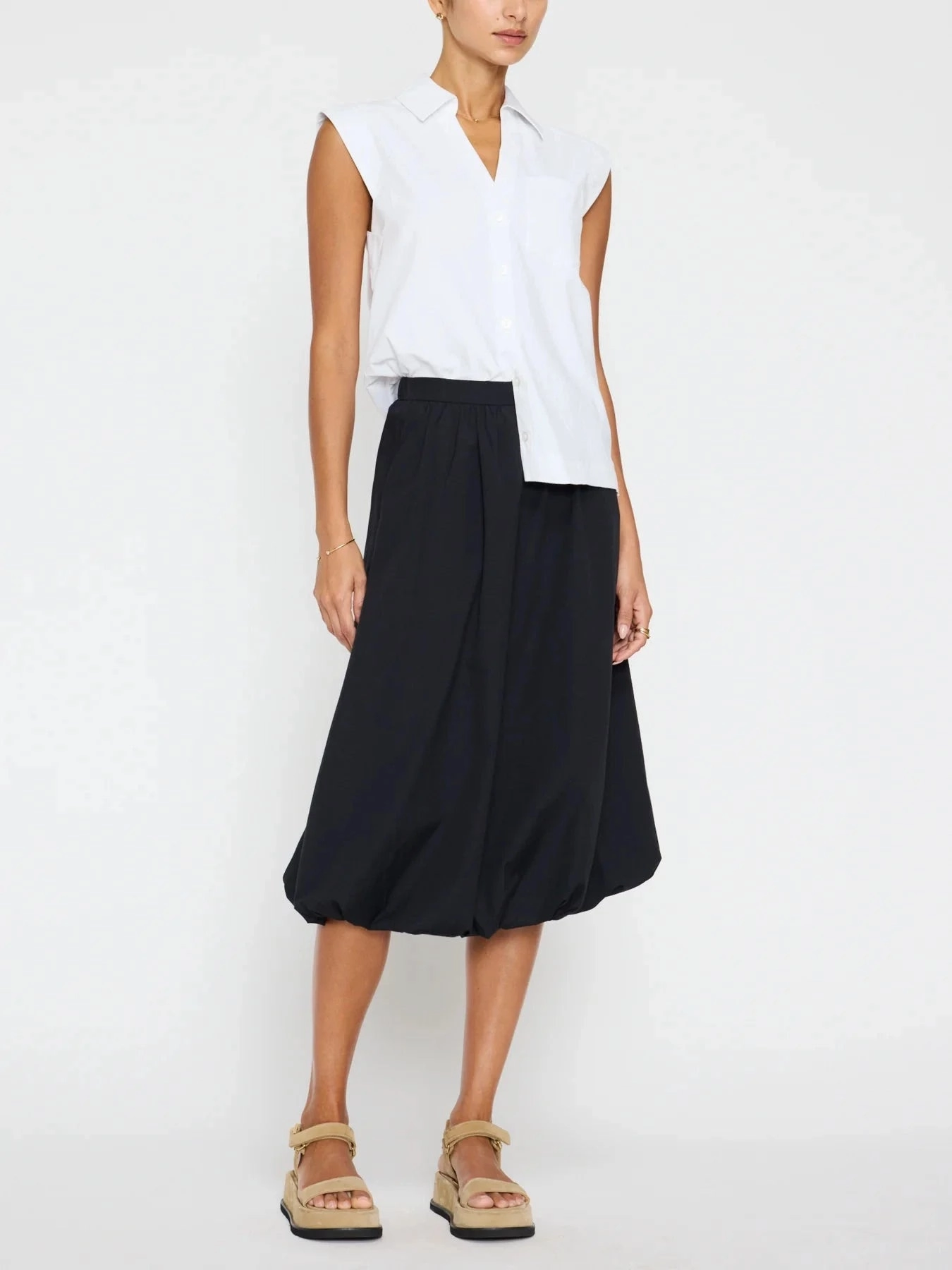 Loti Bubble Skirt Black Onyx color block