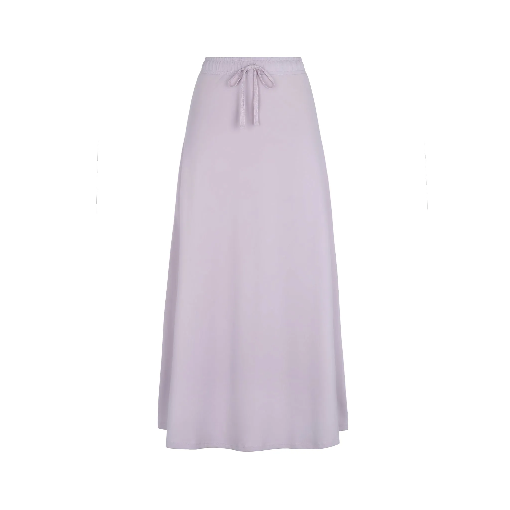 Drawstring Waist Jersey Midi Skirt