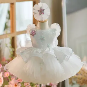 Dreamy Star Princess Dress Sparkling Sequin Tulle Dress Colorful Star Girl's Dress