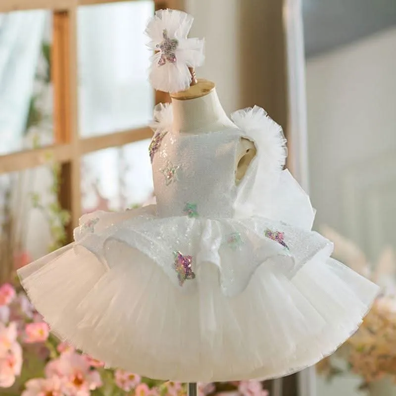 Dreamy Star Princess Dress Sparkling Sequin Tulle Dress Colorful Star Girl's Dress