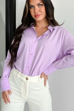 Dressed With Confidence Linen Dress Shirt (Lilac) Ventilated Panel Design