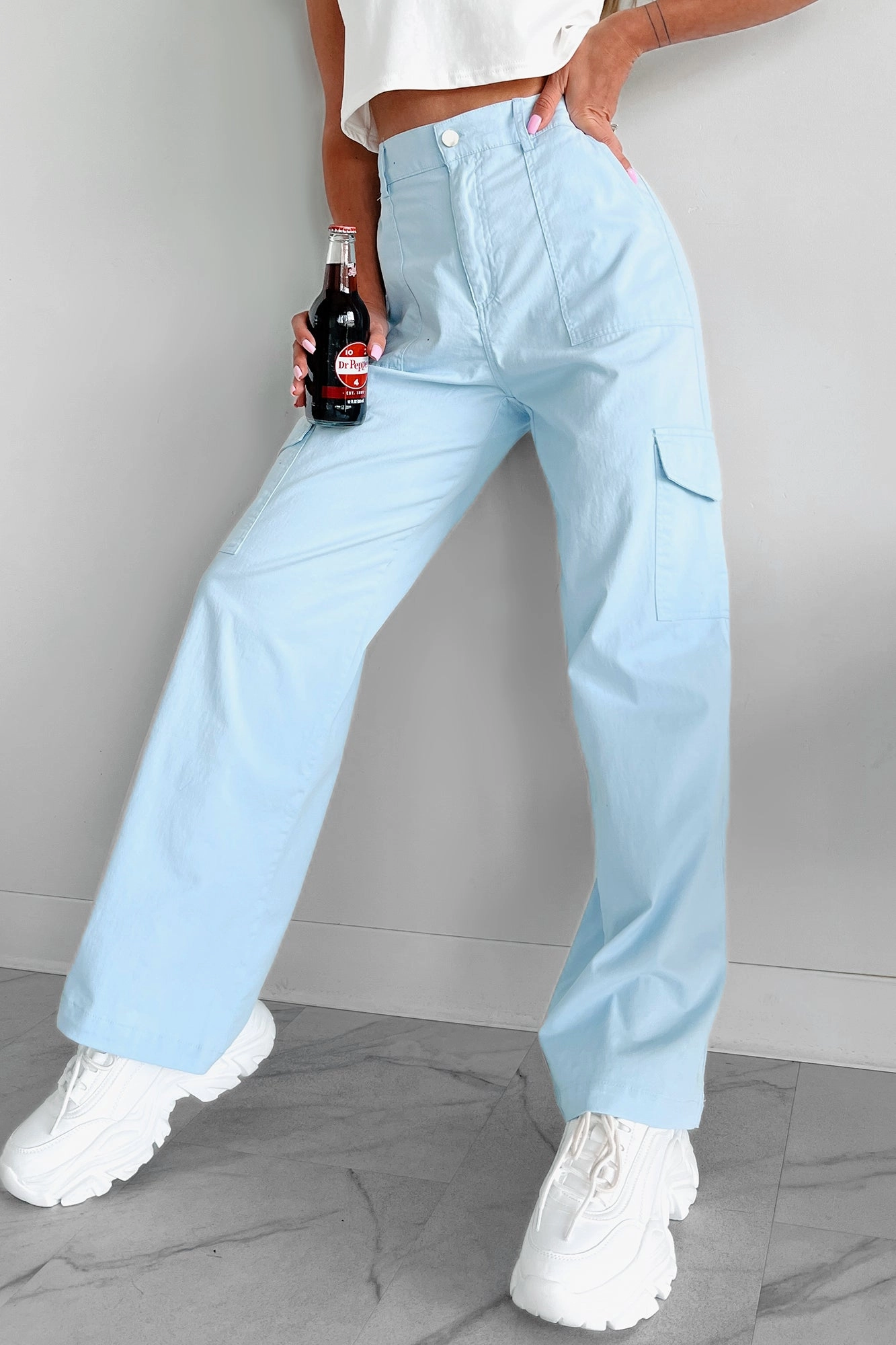 Stylish Fit SustainableManufacturing Cool People Only Cargo Pants (Sky)