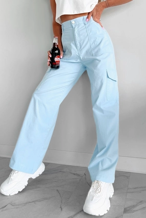 Stylish Fit SustainableManufacturing Cool People Only Cargo Pants (Sky)