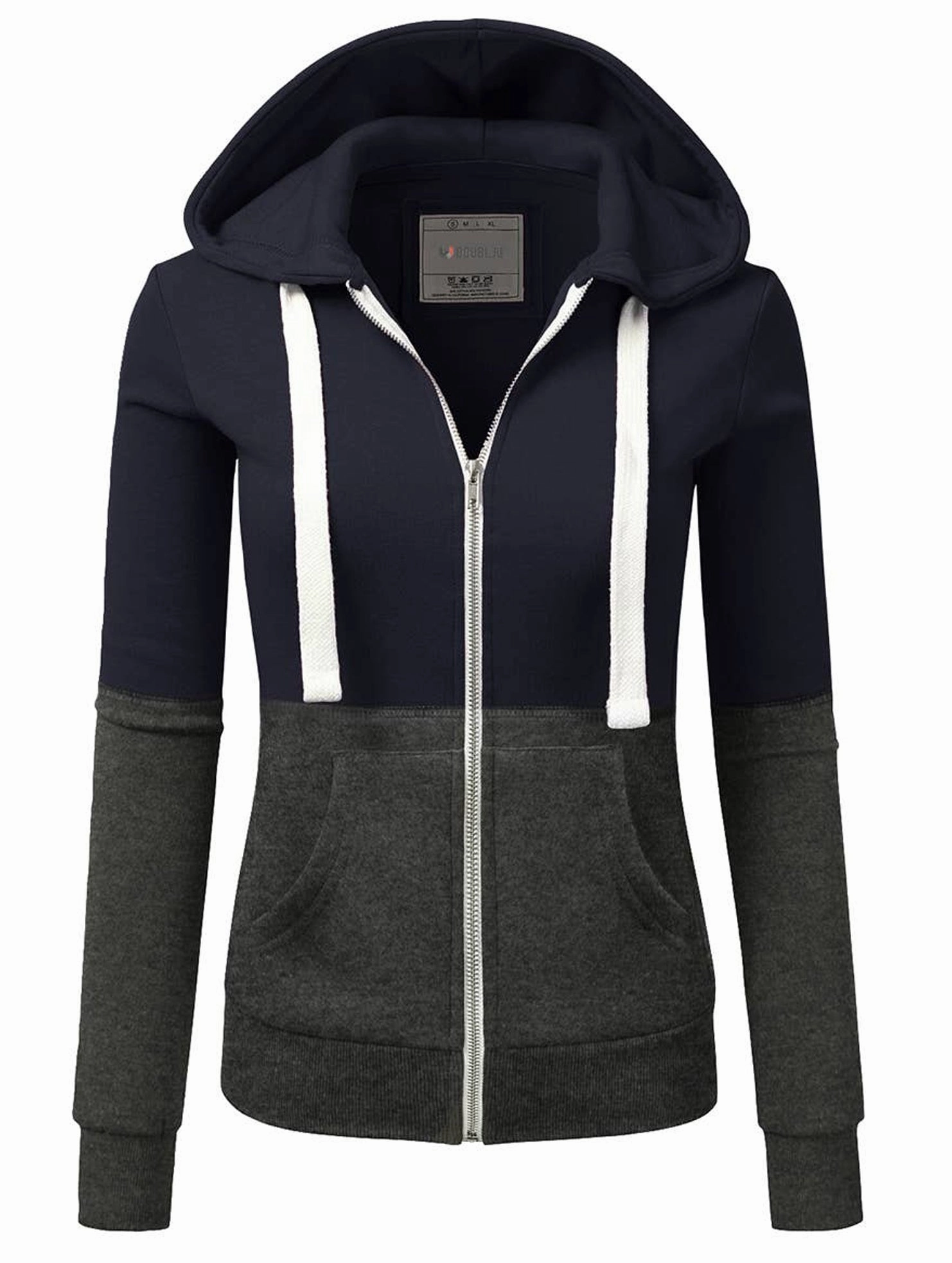 ButtonlessClosure FoldableFeature COLOR BLOCKING LONG SLEEVED HOODIE_CWOHOL422