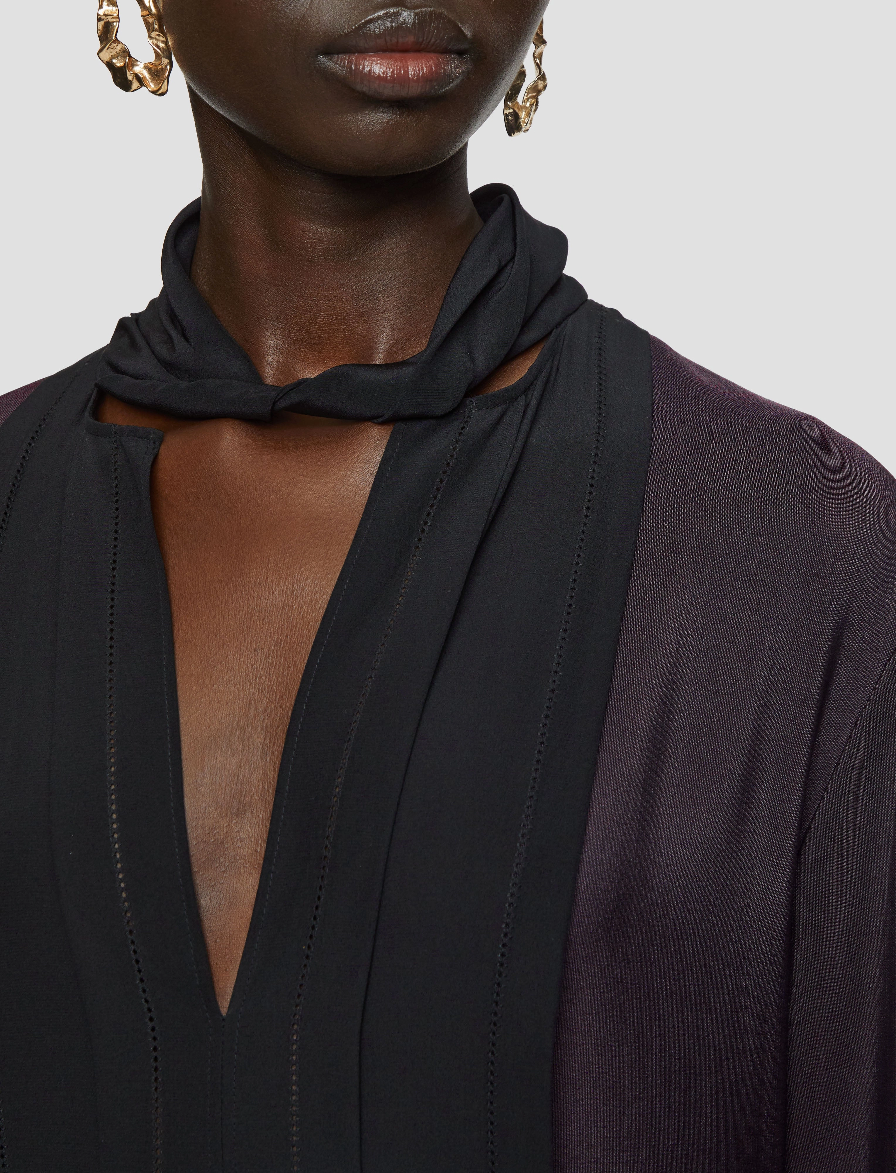 Fringe-Detail Duris Evening Silk Blend Dress