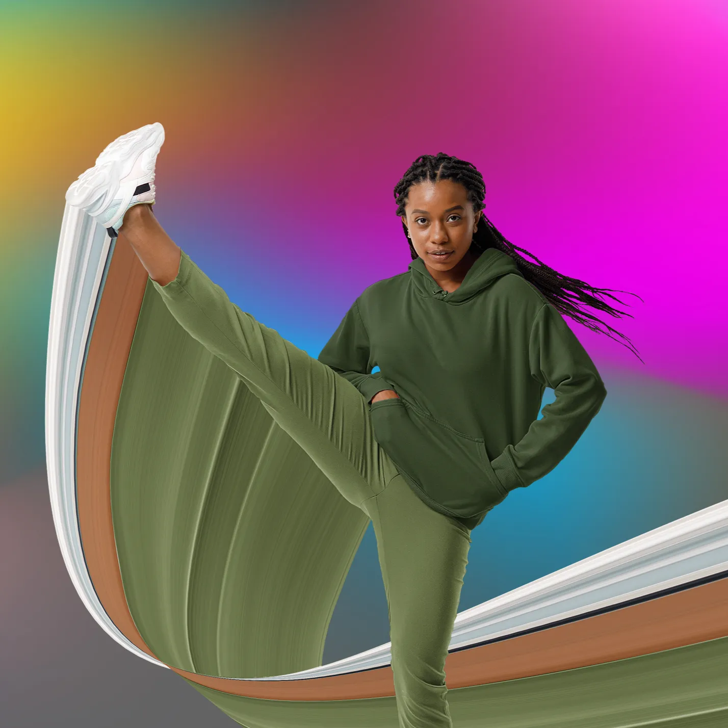 Dusk Green combo Women's Hoodie and Jogger Set