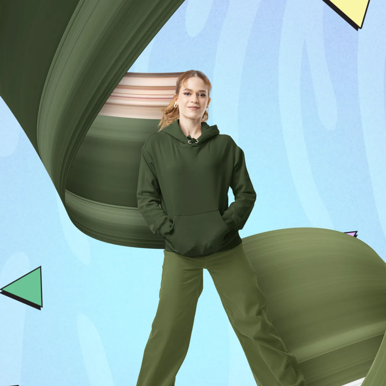 Dusk Green combo Women's Hoodie and Jogger Set