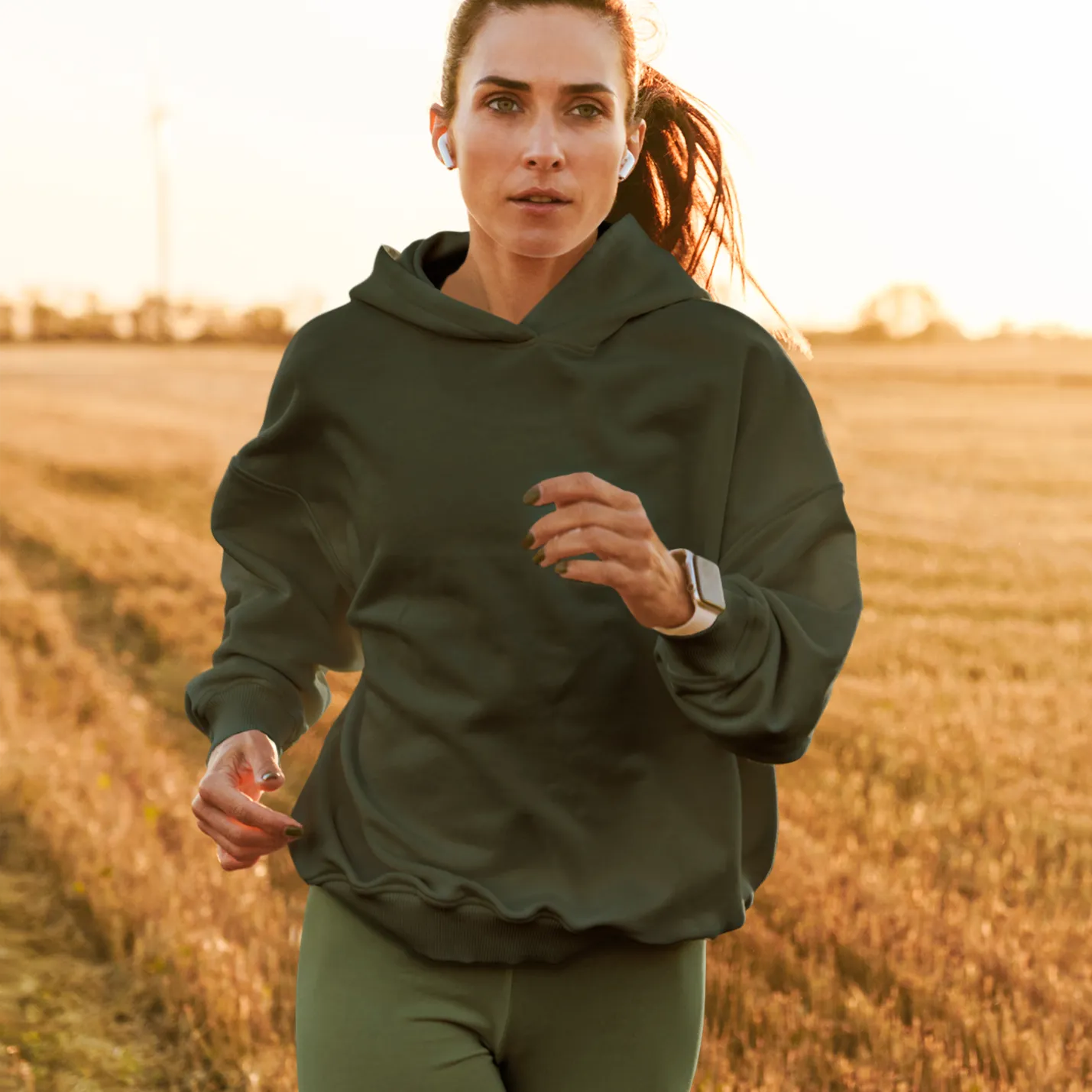 Dusk Green combo Women's Hoodie and Jogger Set