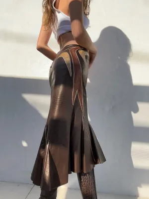 Early 2000's Roberto Cavalli Leather Skirt