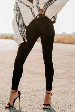 Sporty Chic Rogue High Rise Super Skinny Cello Jeans (Black)