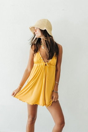 Yellow Tide Mini Dress Perfect for Travel