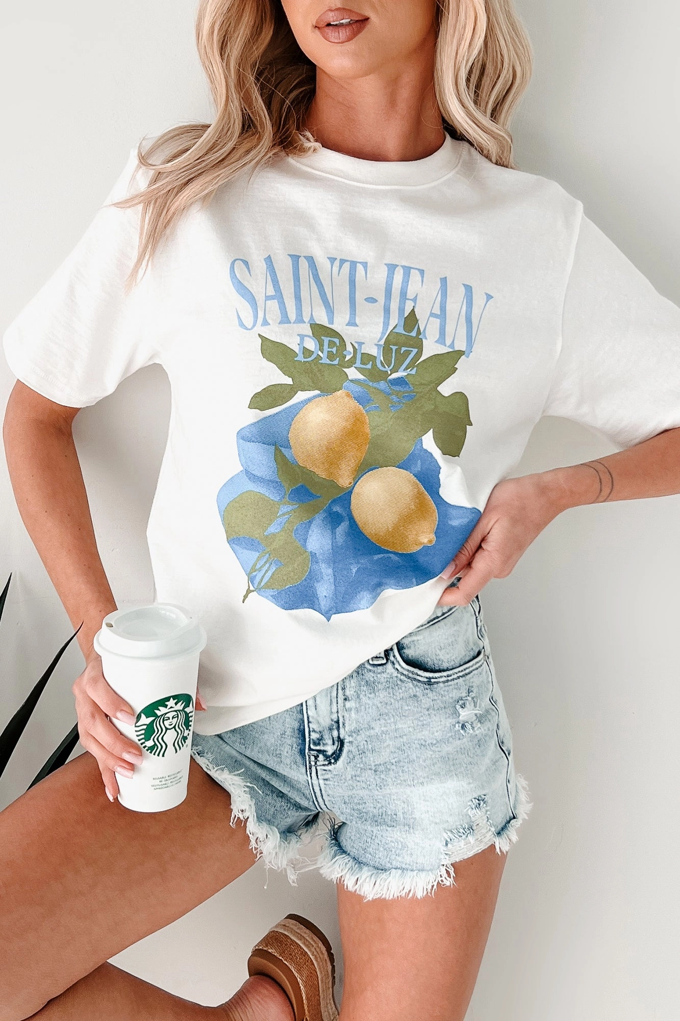 AntiStaticLining MeshVentilation "Saint-Jean" Lemon Graphic T-Shirt (Ivory)