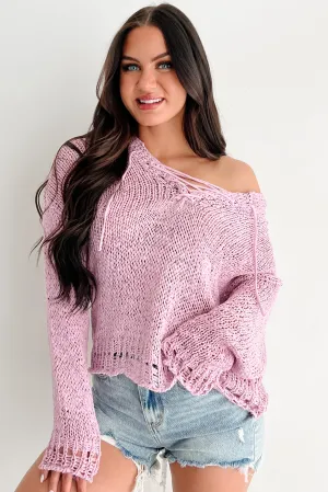 Tencel Cotton Hybrid Weave OrganicCotton Free & Fearless Summer Knit Sweater Hoodie (Orchid)